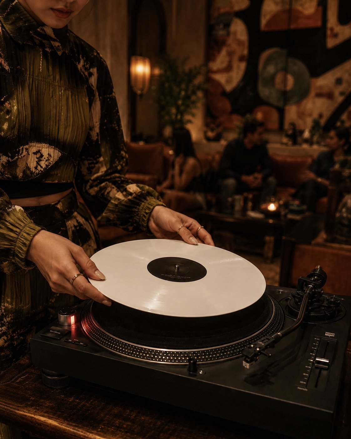 STEP 02 - 白盤レコードをターンテーブルに置く
